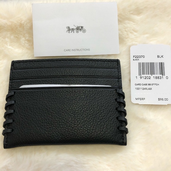 🖤Coach Slim Card Case with Baseball ⚾️ Stitch 🖤 - Picture 3 of 5